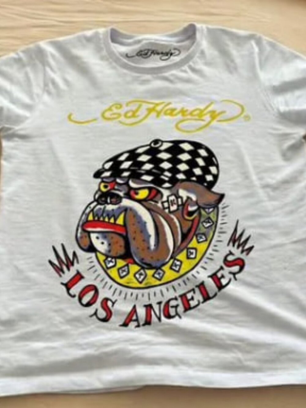 Ed Hardy Los Angeles Bulldog Graphic T-Shirt White